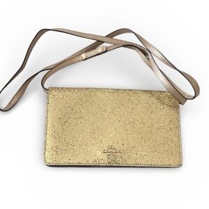 Coach Hayden Foldover Crossbody Clutch In Gold Glitter - LNC